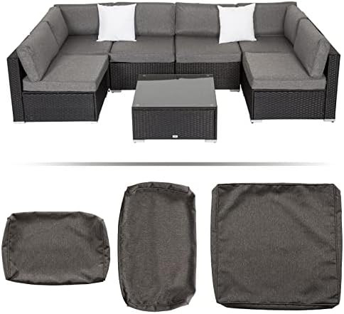Patio Furniture Cushion Replacement Covers - for 7 PCs Outdoor Sofa Set,Washable Patio Cushion Slipc | Amazon (US)