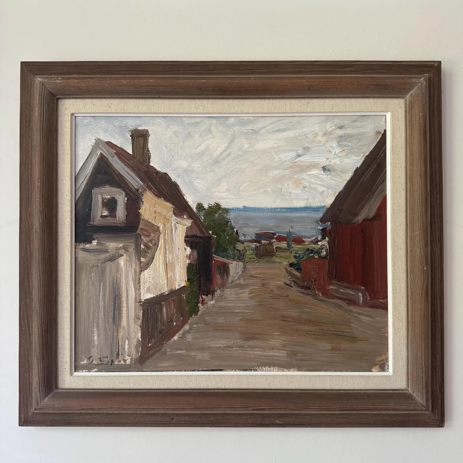 Mid-century Oil on Panel Swedish Coastal Landscape Painting Wall Hanging Decor Vintage Original A... | Etsy (US)