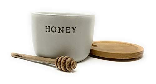 Stoneware Honey Pot with Acacia Wood Dipper and Lid by Hearth and Hand with Magnolia (Standard versi | Amazon (US)