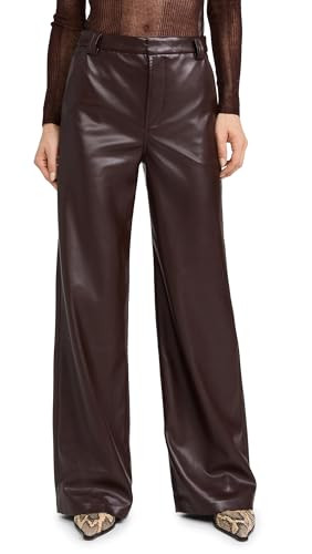 Joe's Jeans Women's The Mia High Rise Wide Leg Jean, Coffee Bean Vegan Leather, 25W x 32L | Amazon (US)