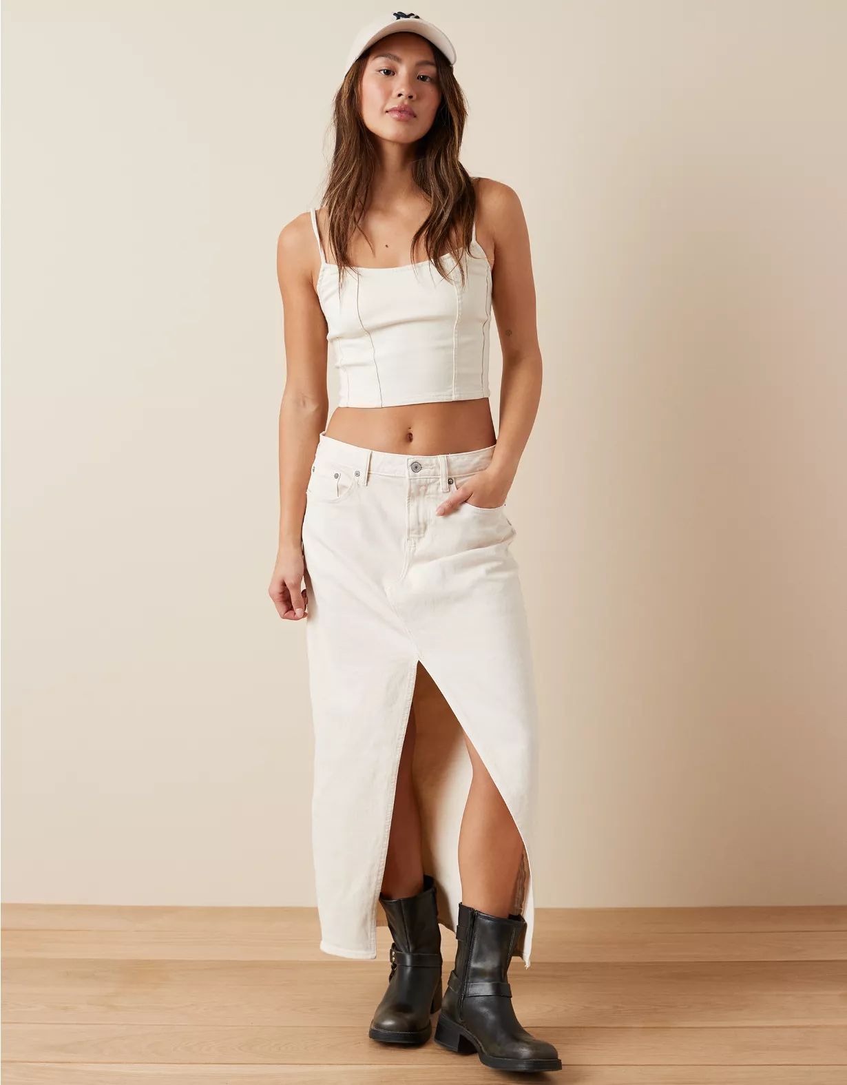 AE Stretch Low-Rise Maxi Skirt | American Eagle Outfitters (US & CA)