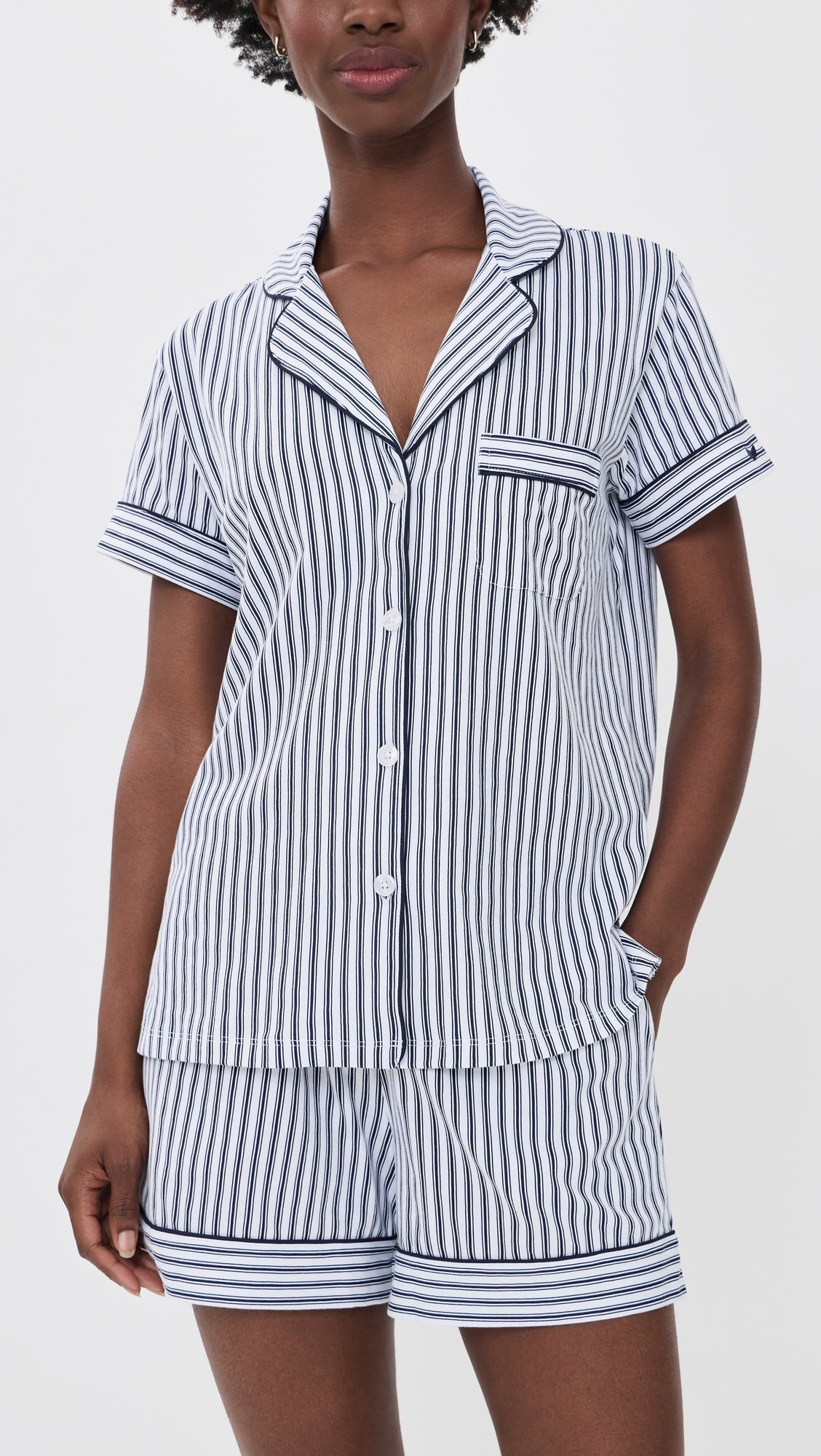 French Ticking Shorts Pajama Set | Shopbop