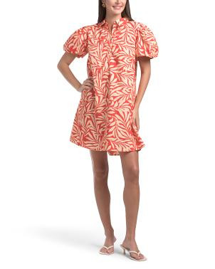 Puff Sleeve Printed Mini Dress | TJ Maxx