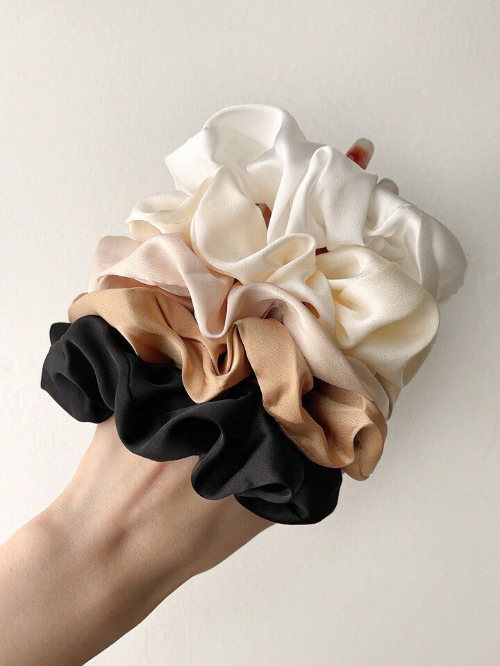 5pcs Women's Forest & Vintage & Minimalist Style Satin Hair Scrunchies Set, All-Match, Soft And G... | SHEIN
