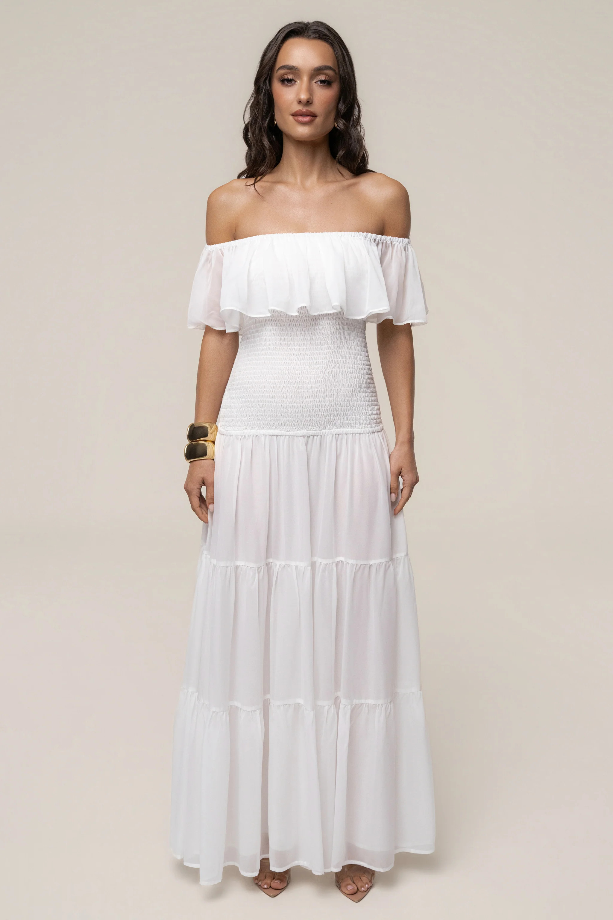 Ivory Seaside Drift Maxi Dress | JLUXLABEL US