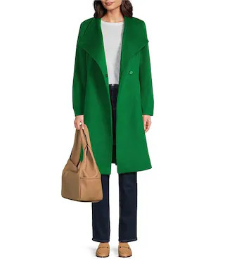 DKNY by Donna Karan Shawl Collar One Button Wool Blend Coat | Dillard's