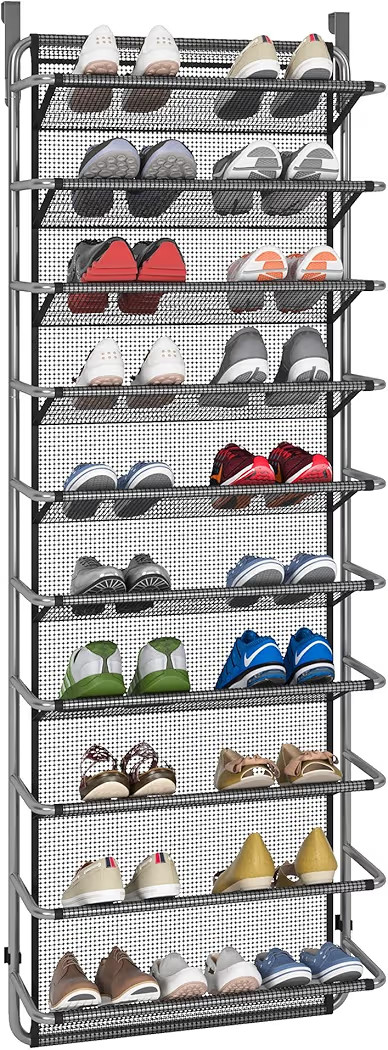 10 Tier Shoe Rack Over The Door Shoe Organizer Hanging Shoe Storage The Door Shoe Rack for Closet... | Amazon (US)