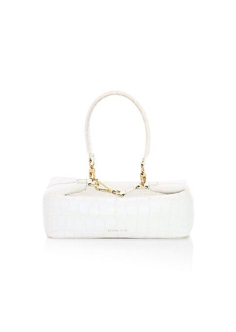 Rejina Pyo Women's Olivia Croc-Embossed Leather Top Handle Bag - White | Saks Fifth Avenue
