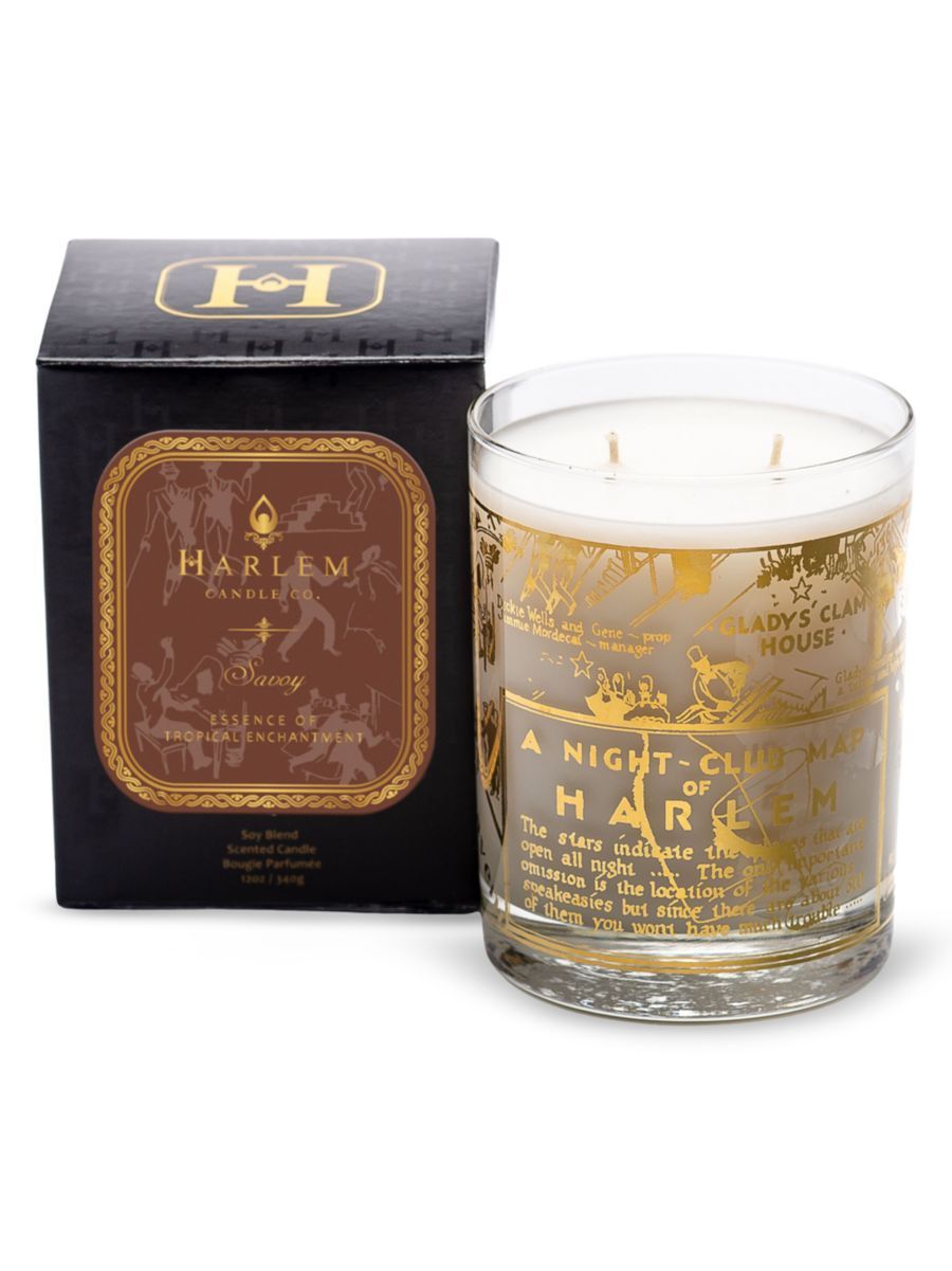 Harlem Candle Co. 22K Gold Cocktail Glass Savoy Map Candle | Saks Fifth Avenue