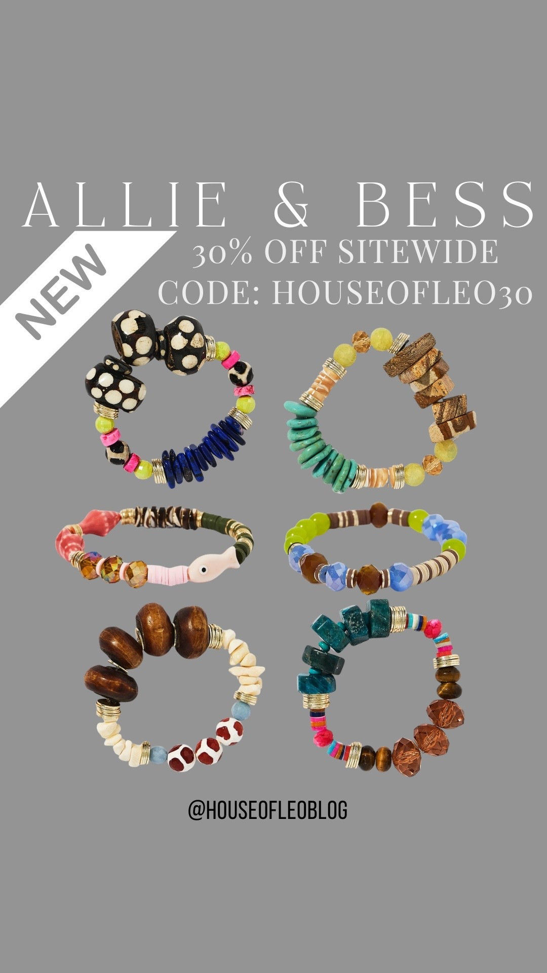 Code HOUSEOFLEO30 or HOUSEOFLEO20. Beaded bracelets.

#LTKSaleAlert