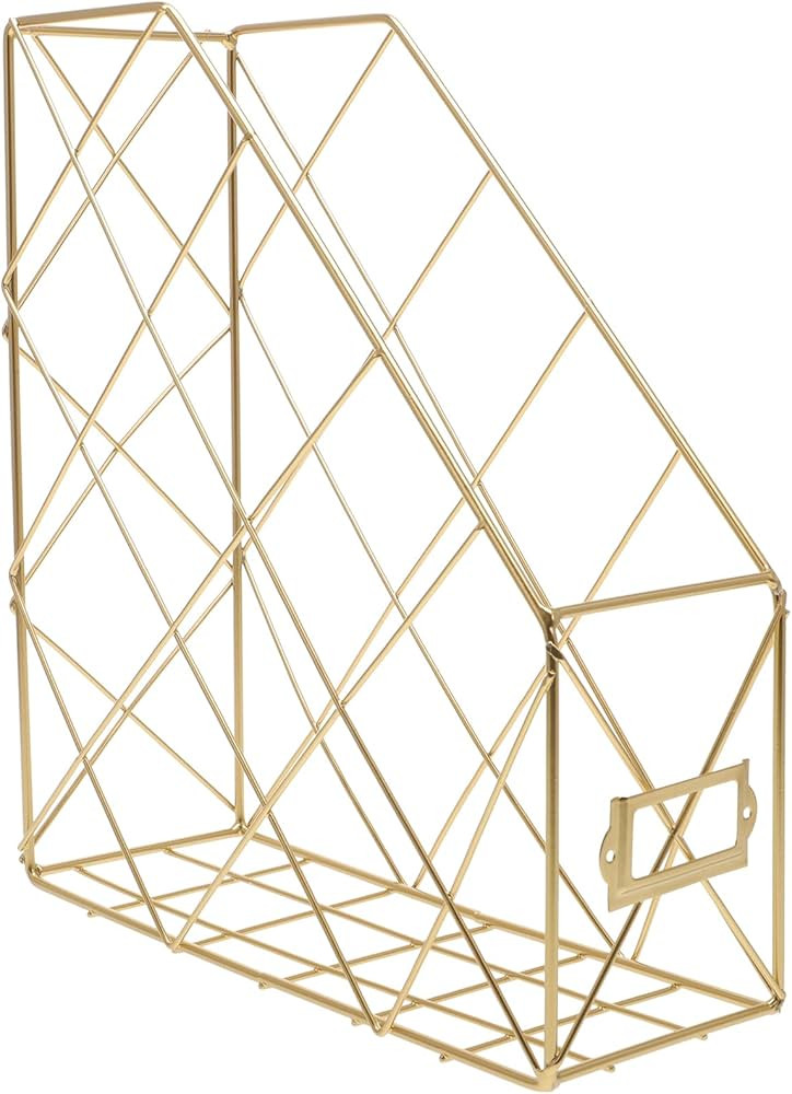 STOBOK Desk Organizer Metal Bookcase Storage Box Rack Books Organizer Storage Practical Shelf Off... | Amazon (US)