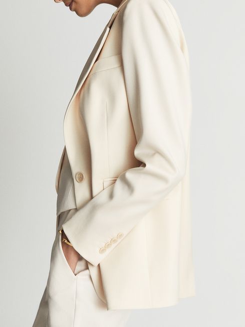 Reiss White Luna Regular Premium Single Breasted Suit Blazer | Reiss US