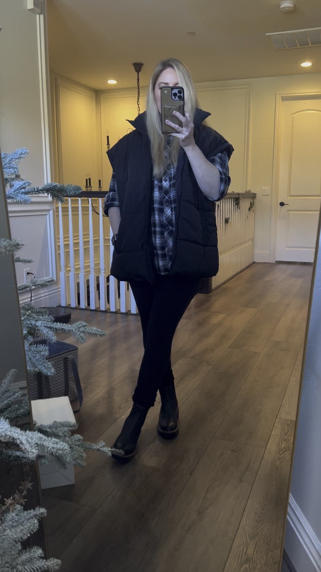 This vest is oversized, but I sized up to a large anyway and I love the fit. 

#LTKOver40 #LTKStyleTip #LTKSeasonal