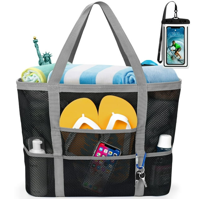 Livhil Mesh Beach Bag Rope Handles, Mesh Tote Bag for Women Contains Wicker Oversized Beach Tote ... | Walmart (US)