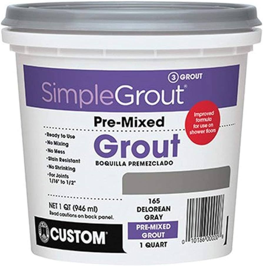 Custom CUSTOM-PMG381QT-1, Bright White PMG381QT 1-Quart Simple Premium Grout, 32 Fl Oz | Amazon (US)