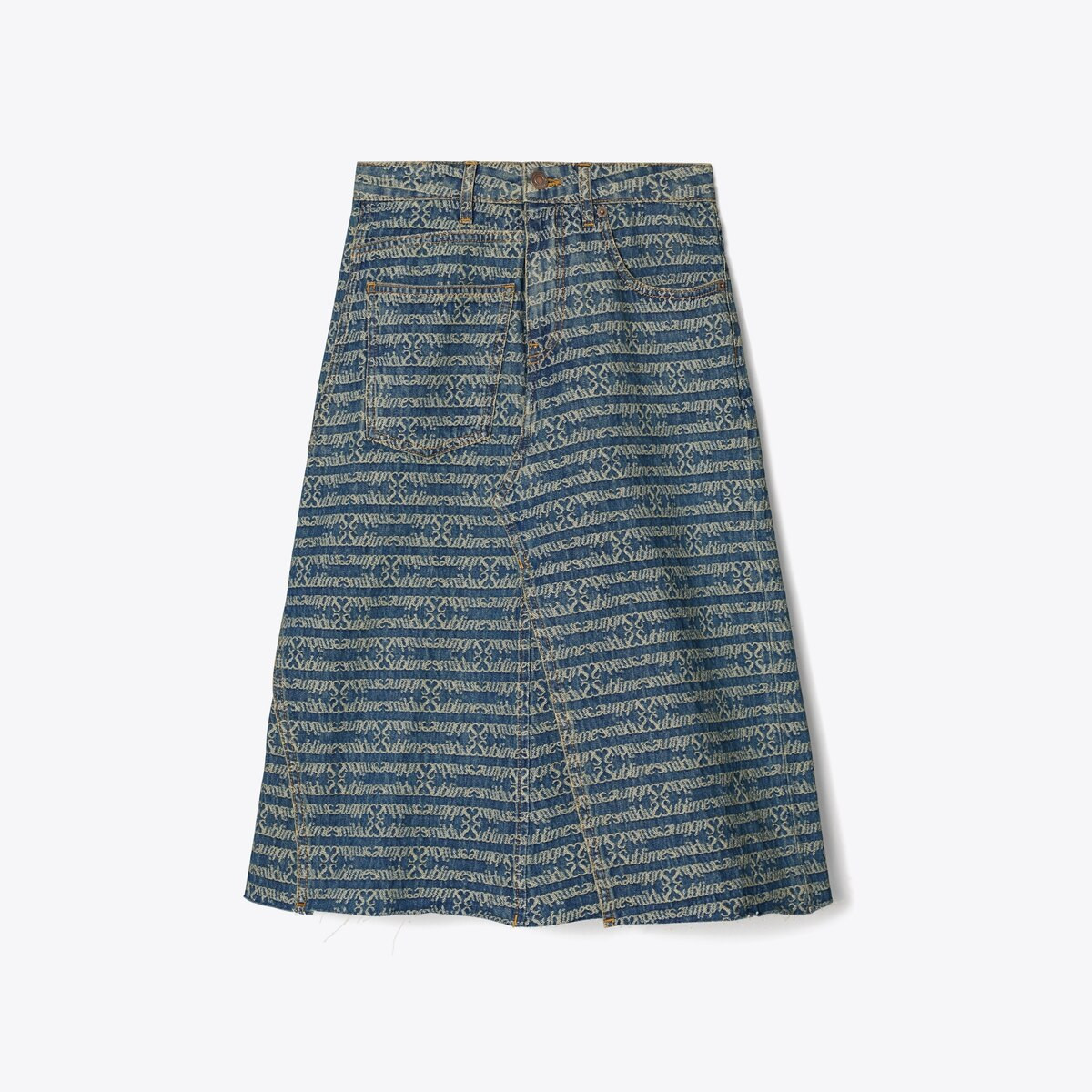 Deconstructed Denim Skirt: Women's Designer Bottoms | Tory Burch | Tory Burch (US)