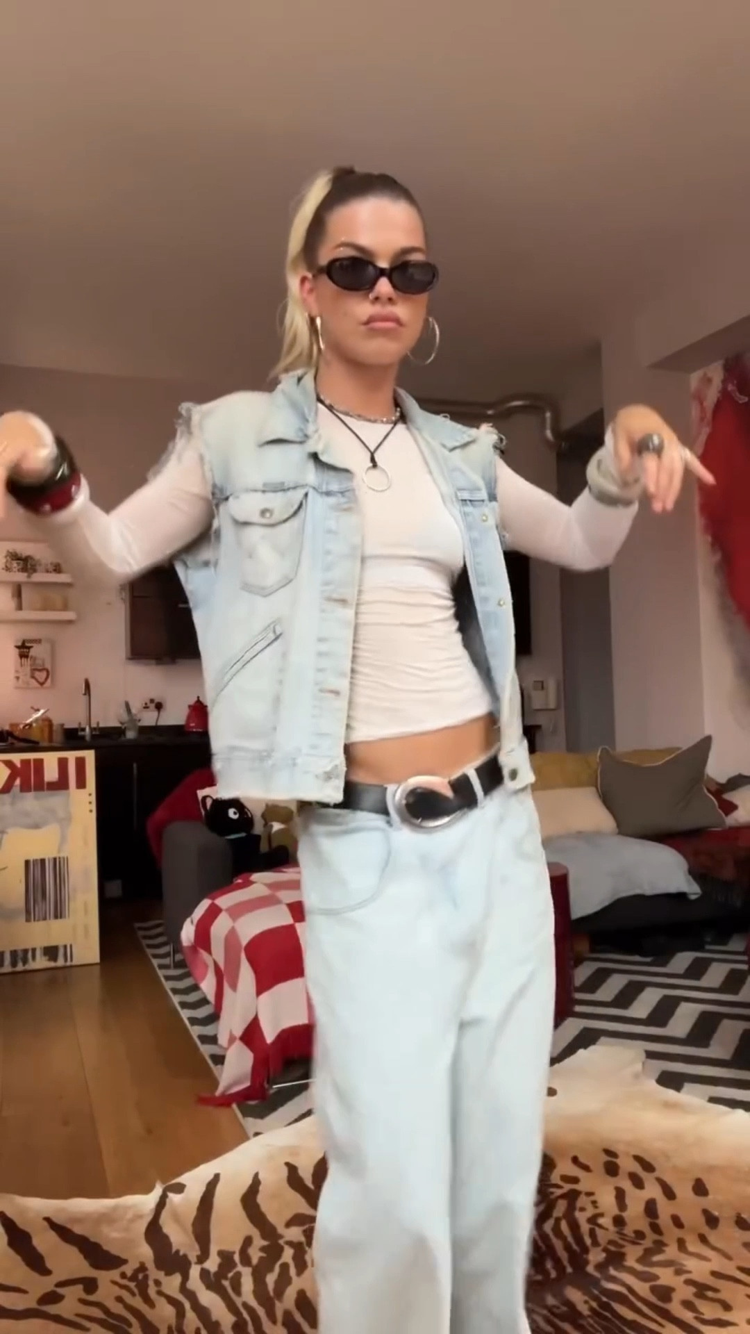 I do love a good dance in the morning 

Wrangler denim vest, scuffrs light wash baggy jeans, wide leg jeans, street style, y2k, vintage

#LTKautumn #LTKjeans #LTKwinter