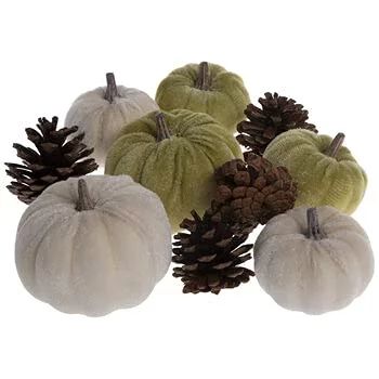 Stag Lane Primitives Set 6 Pumpkins 4 Pinecones Green and White Velvet Autumn Fall Mix Bowl Fille... | Walmart (US)