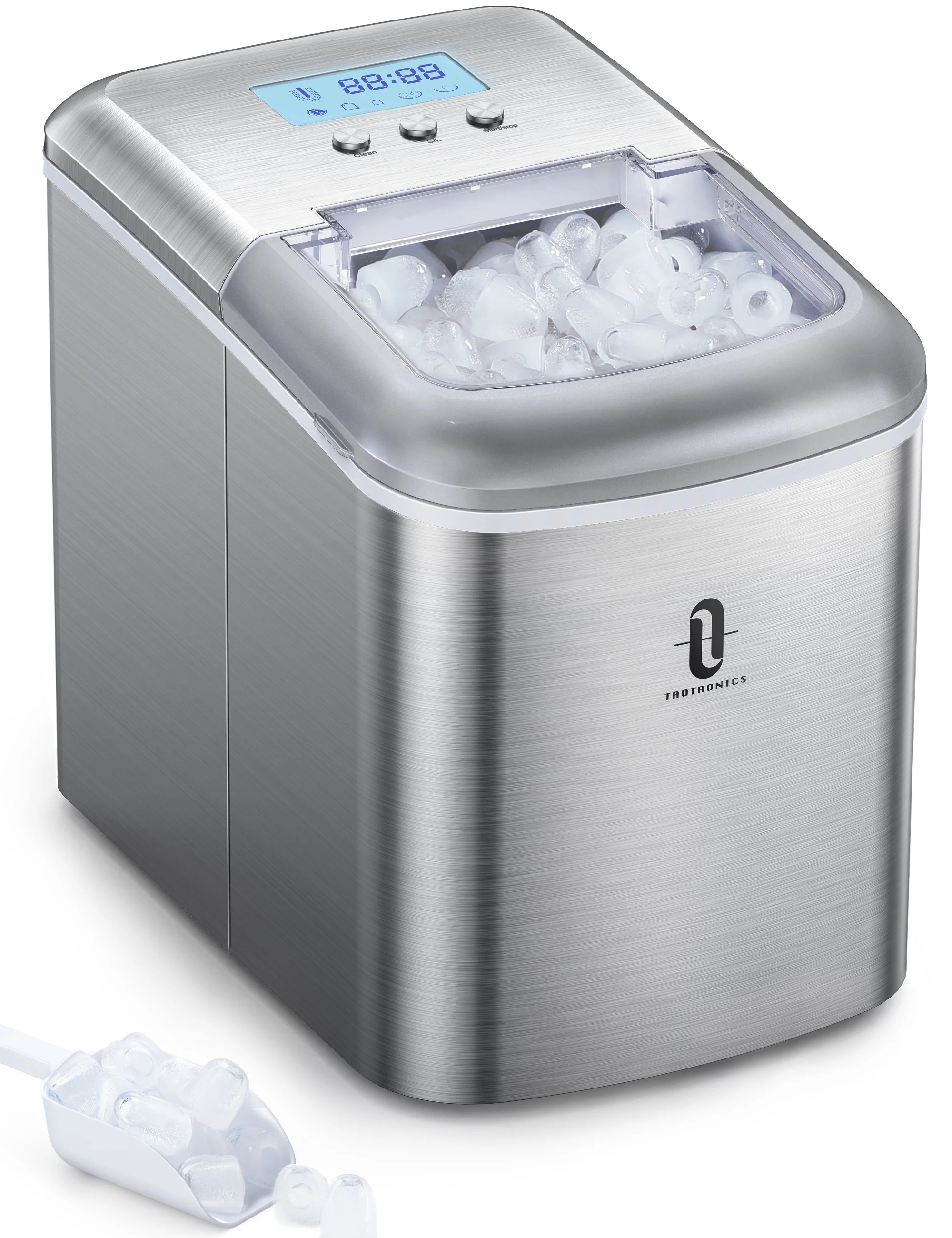 TaoTronics Ice Maker Countertop Machine with LCD Display, Self-Cleaning Function, 9 Bullet Ice Cu... | Walmart (US)