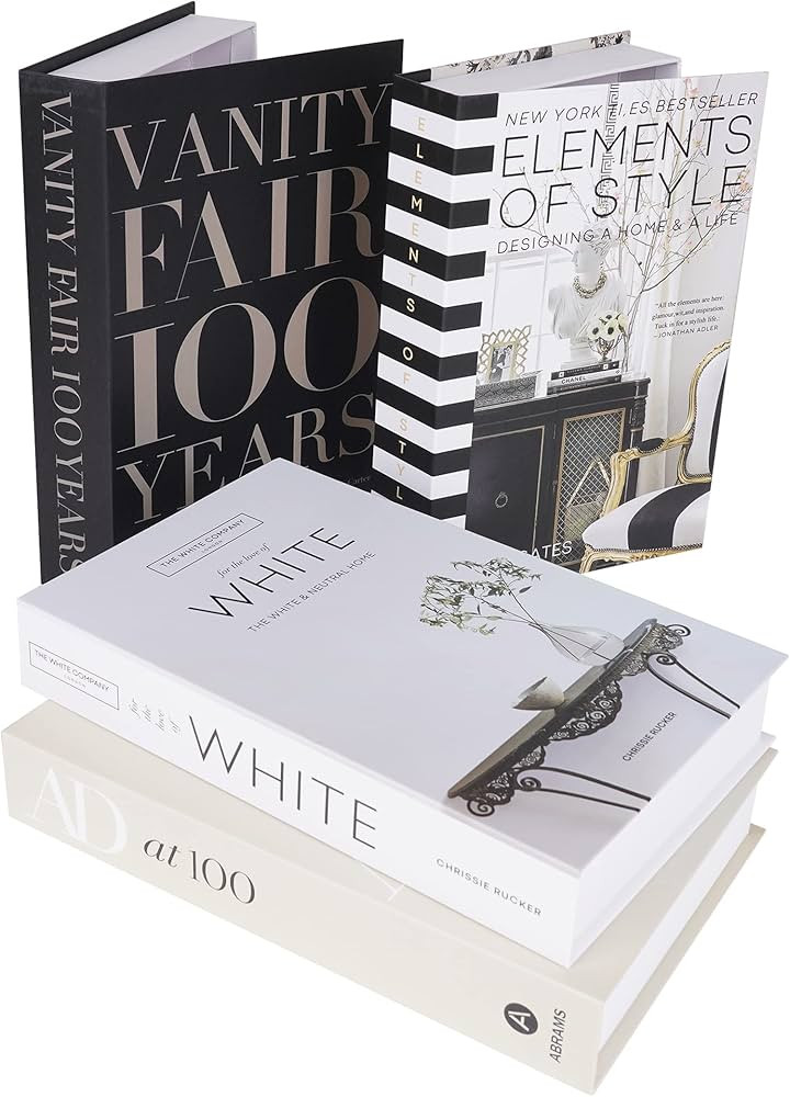 Set of 4 White Decorative Books for Home Decor - Ideal for Coffee Table Decor and Living Room Dec... | Amazon (US)