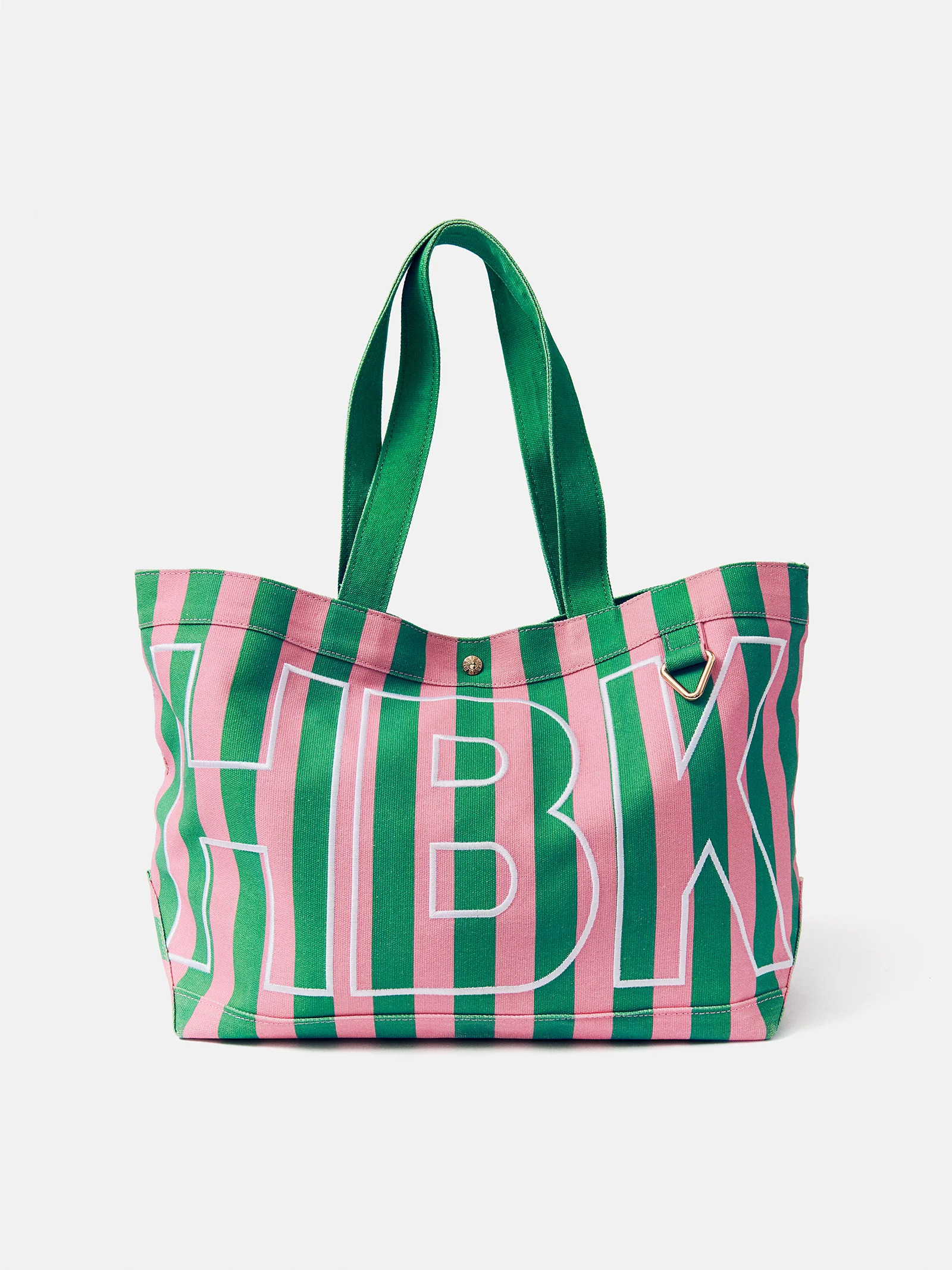 Striped Custom Alpha Tote - Grove | BaubleBar