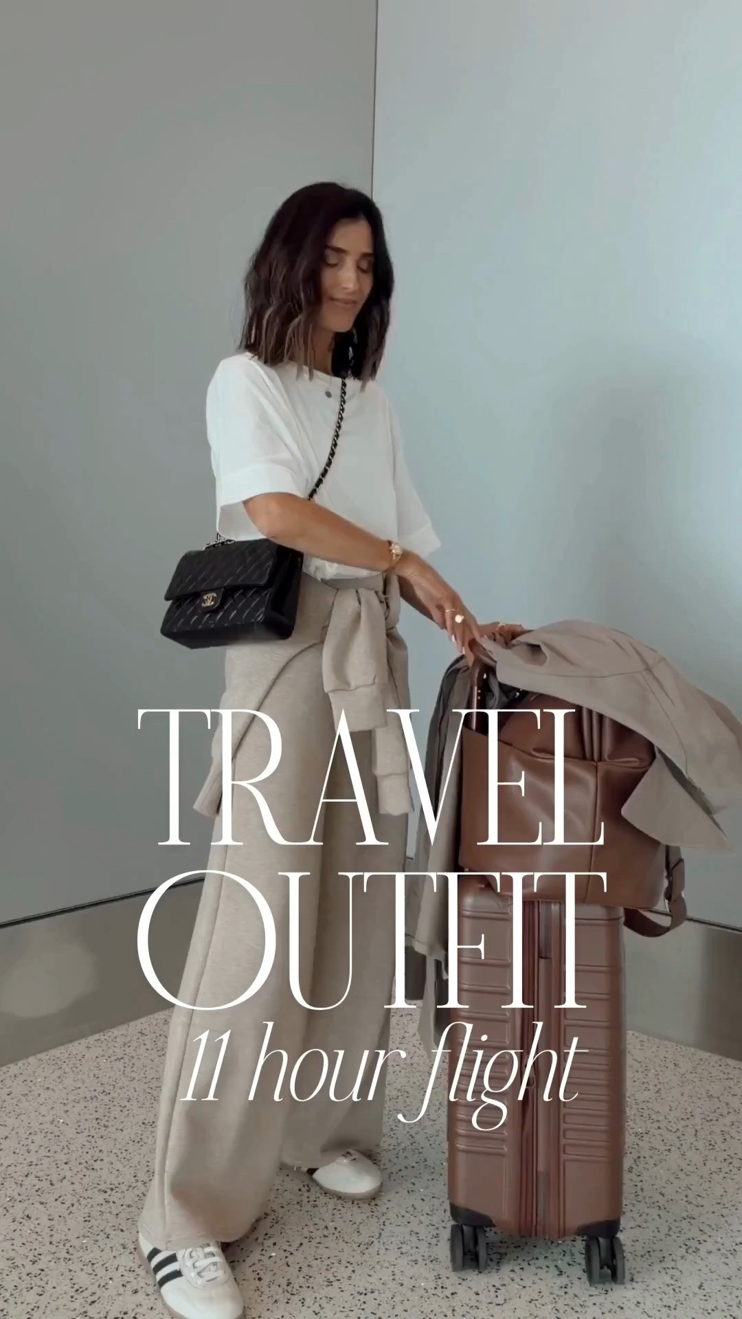 Travel outfit for an 11+ flight to Japan ✈️ I’m just shy of 5-7” wearing the size small seaters ans XS pants in the color Dune Heather and XS tee. #stylinbyaylin #aylin #travel @Spanx 

 #LTKootd #LTKSeasonal #LTKTravel