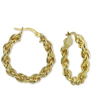 Argento Vivo Medium (1-1/4") Rope Hoop Earrings in 18k Gold-Plated Hoop Earrings | Macys (US)