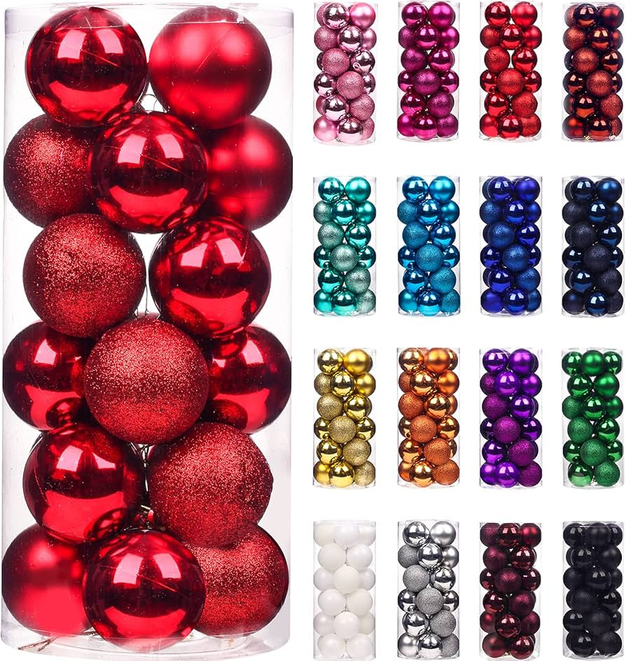 Emopeak 24Pcs Christmas Balls Ornaments for Xmas Christmas Tree - Shatterproof Christmas Tree Dec... | Amazon (US)