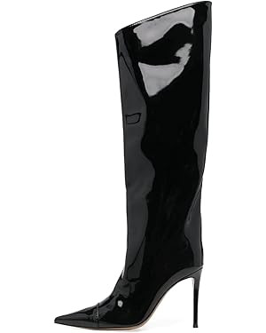 Arqa Metallic Boots for Women Pointed Toe High Stiletto Heel Knee High Boot Fashion Chrome Zipper... | Amazon (US)