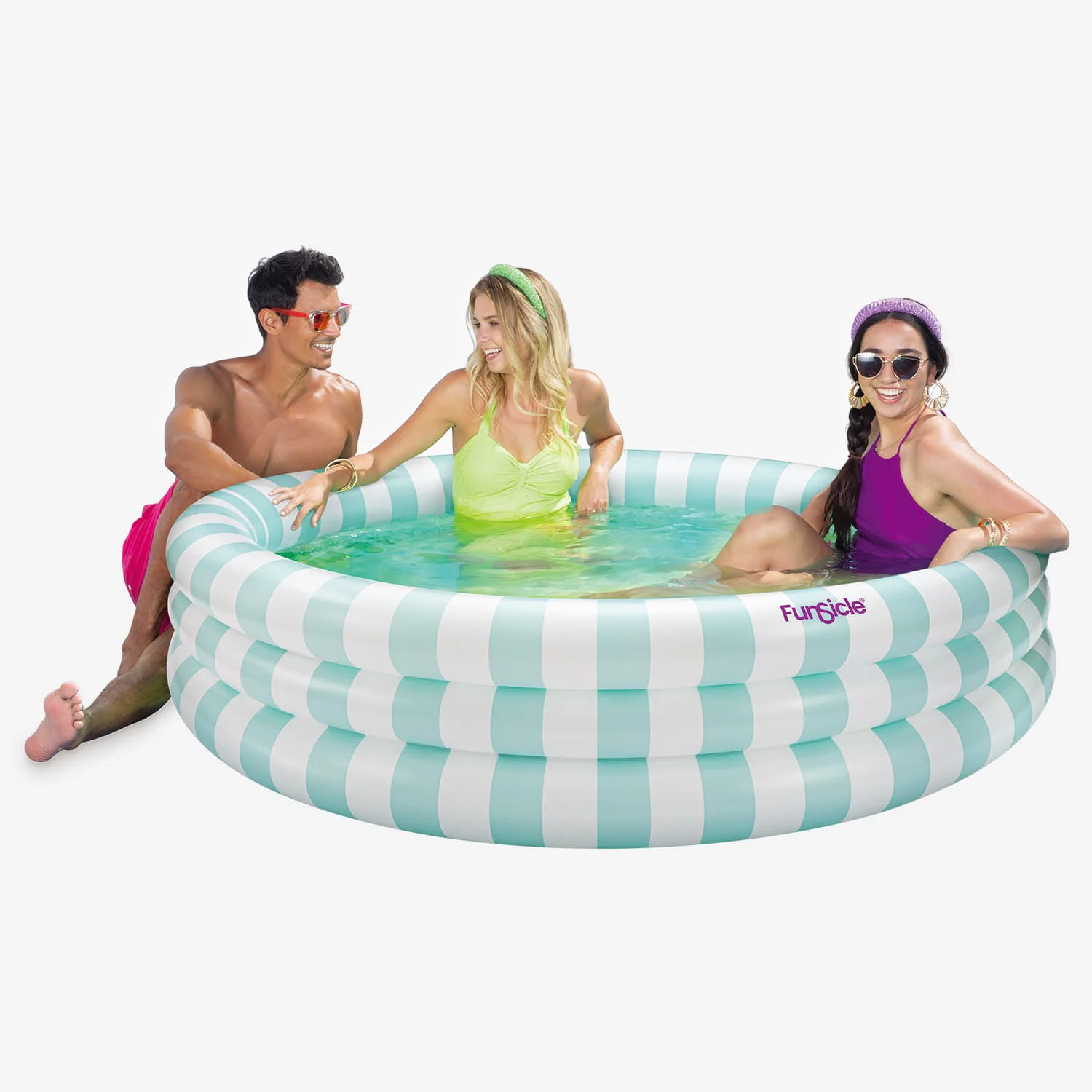 Funsicle Pastel Stripes Inflatable Pool For Kids and Adults 5-ft 5-in x 18-in one_size | K90827000 | Lowe's