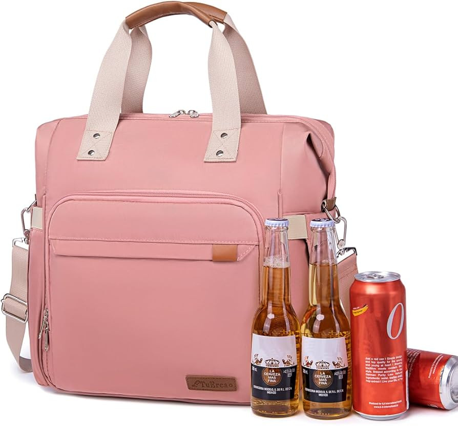 Womens Cooler Bag 22qt Collapsible Pink Soft Sided Car Cooler, 36 Can Lunch Cooler, Large Portabl... | Amazon (US)