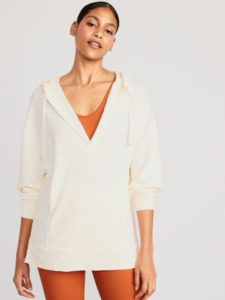 Oversized Live-In French-Terry Tunic Hoodie for Women | Old Navy (US)