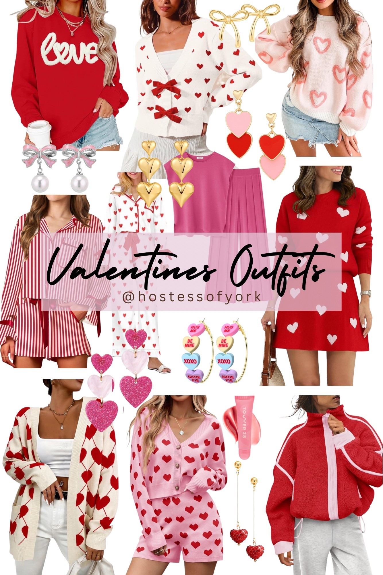 Valentines Outfit ideas! Fun colors and prints to make the holiday festive! 

#heart #date #galentines #valentine #earrings #sweaters #cardigan #bows #pink #red #dresses

#LTKValentine #LTKBeauty #LTKootd
