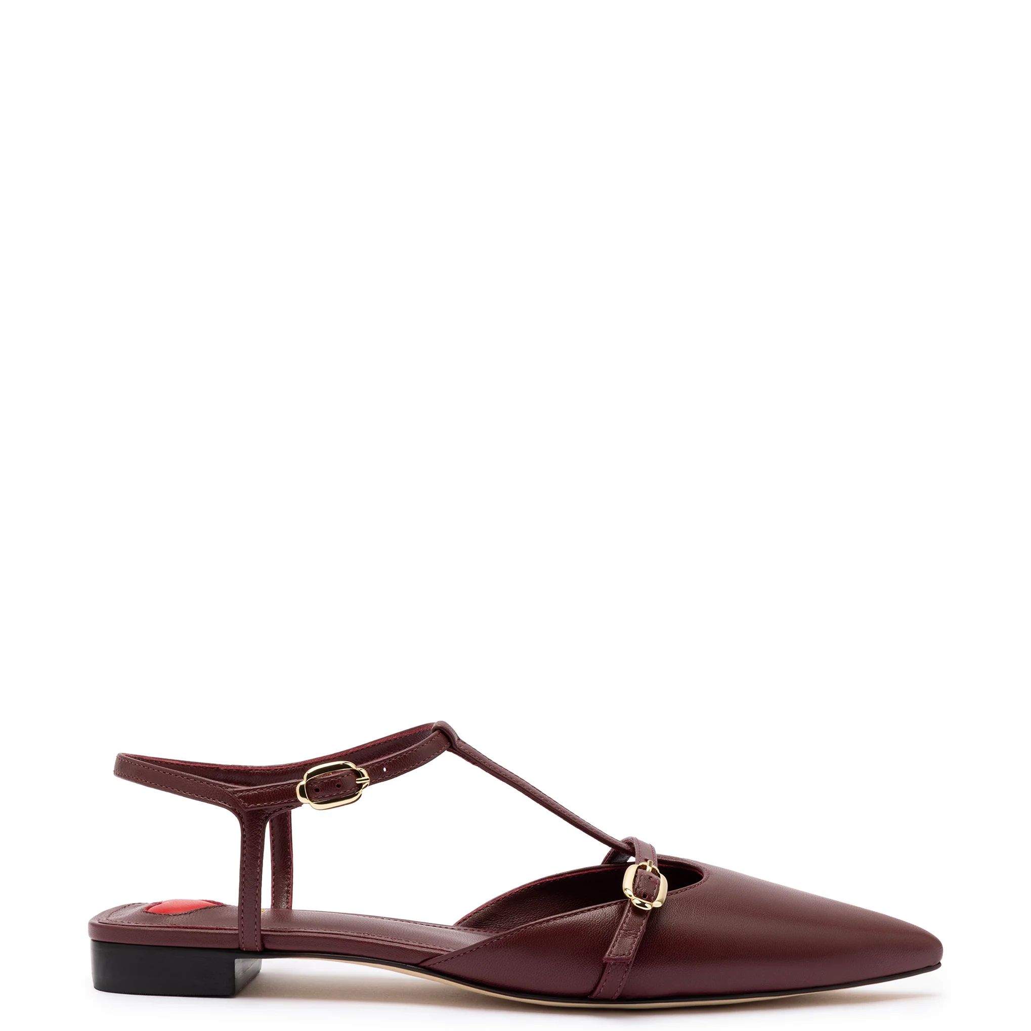 Grace Flat In Burgundy Leather | Larroude