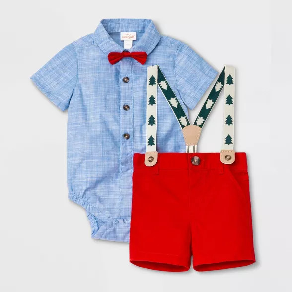 Baby Boys' Tree Top & Bottom Set - Cat & Jack™ Blue | Target
