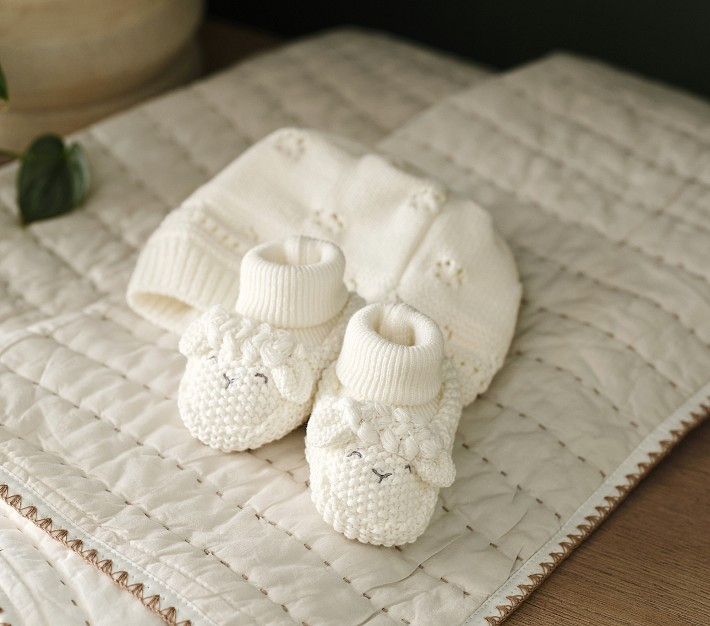 Sheep Organic Hat & Bootie Set | Pottery Barn Kids