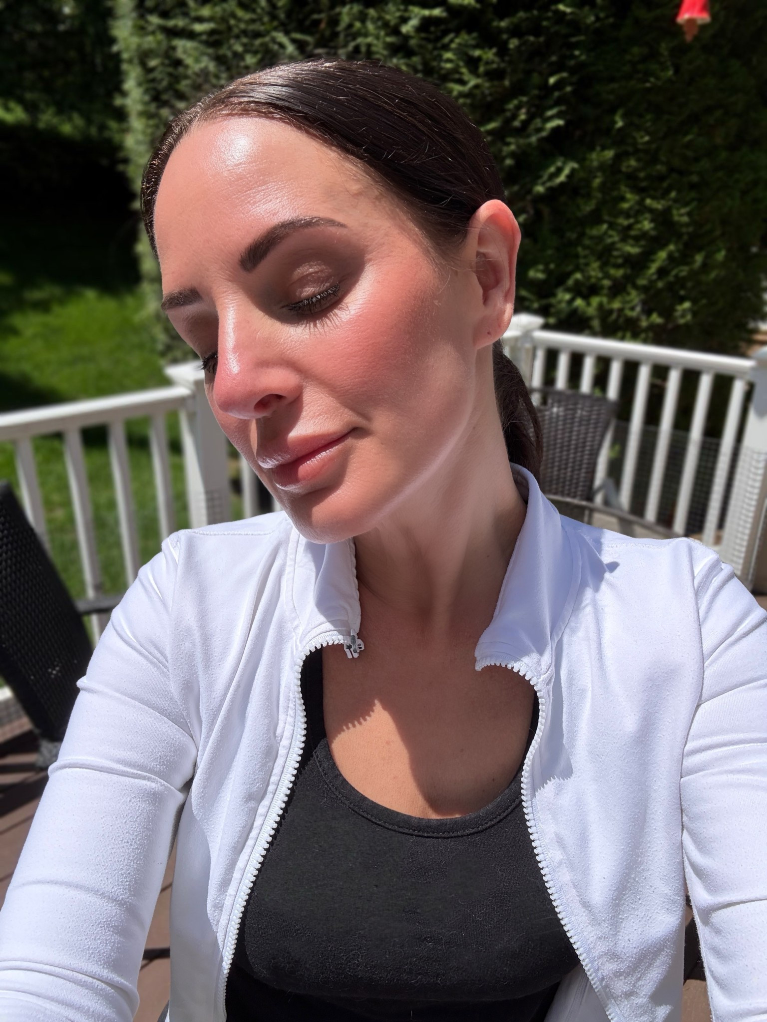 Here are all the products and makeup I am wearing in this photo to create a glass skin. No make up look.

#LTKOver40 #LTKBeauty #LTKFindsUnder50