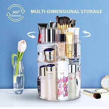 Jerrybox 360 Degree Rotation Makeup Organizer Adjustable Multi-Function Cosmetic Storage Box, Lar... | Amazon (US)