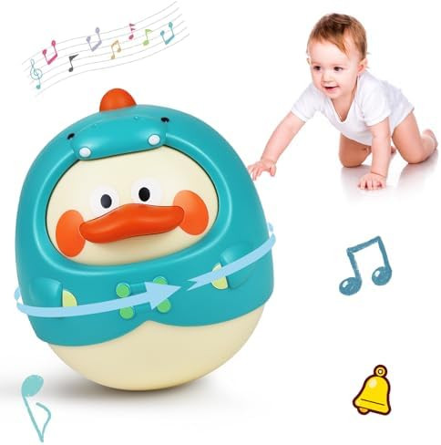 Tinabless Musical Wobbler Toy, Roly Poly Baby Toys, Dinosaur-Duck Tummy Time Toy | Tumbler Wobble... | Amazon (US)