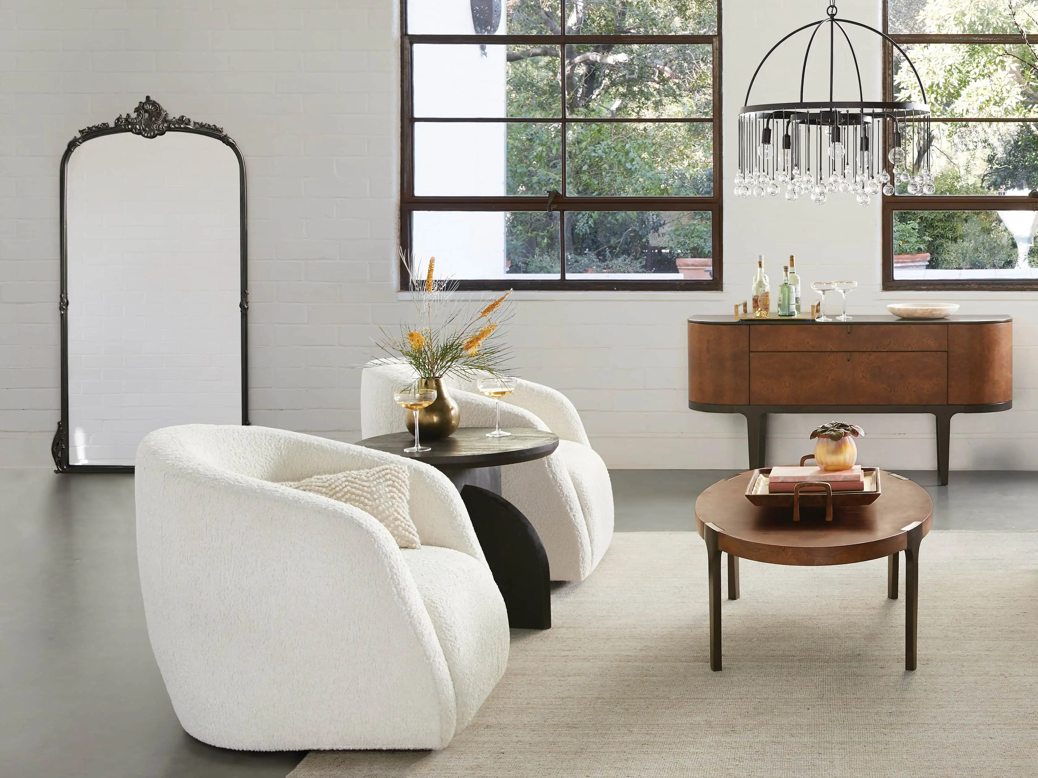 Amelie Floor Mirror in Black | Arhaus