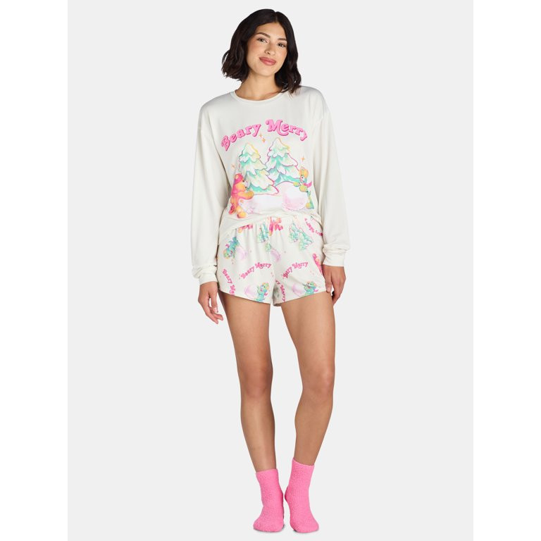 Grayson Social Care Bears Junior's Sleep Tee, Shorts and Socks Set, Sizes S-3X | Walmart (US)