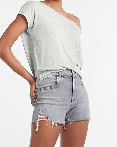 Relaxed Off The Shoulder London Tee | Express