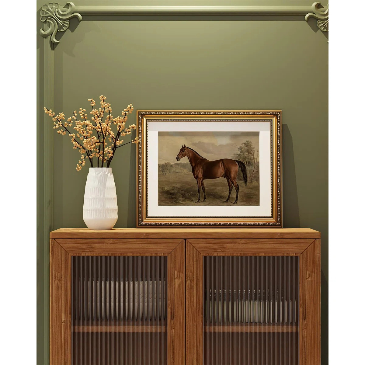 Vintage Gold Framed Horse Wall Art, 13x16 | Wayfair North America