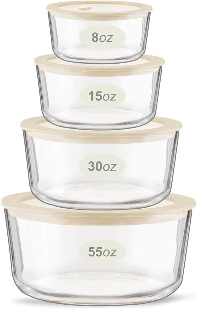 Urban Green Glass Food Container Set with Glass Lid, 4 Pack, Glass Food Containers with Silicone ... | Amazon (US)