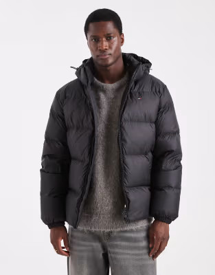 Tommy Jeans essential down jacket in black | ASOS (Global)