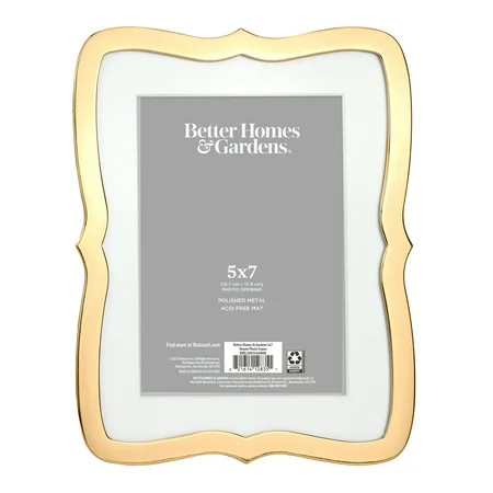 Better Homes & Gardens 5x7 Ornate Tabletop Picture Frame Gold | Walmart (US)