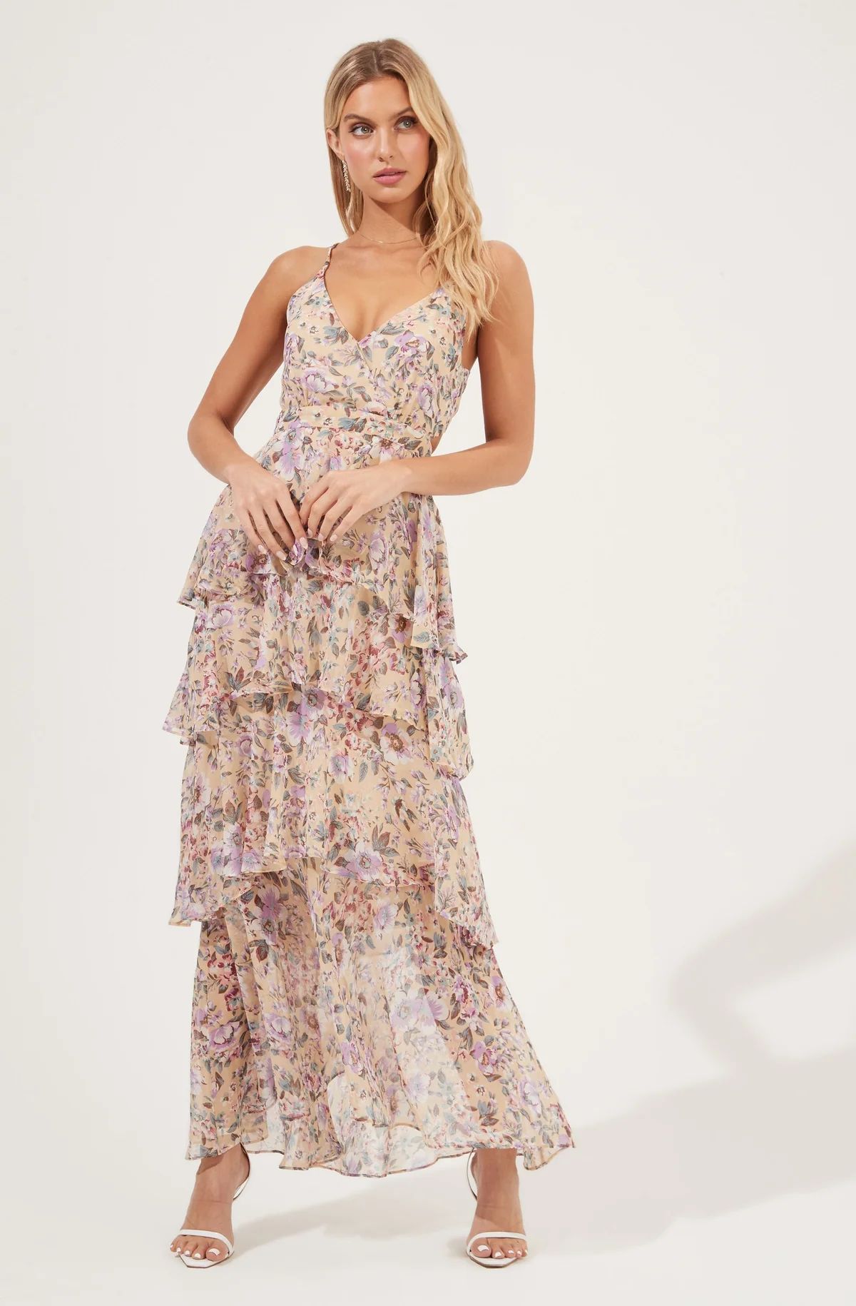 Rosana Floral Tiered Ruffle Maxi Dress | ASTR The Label (US)