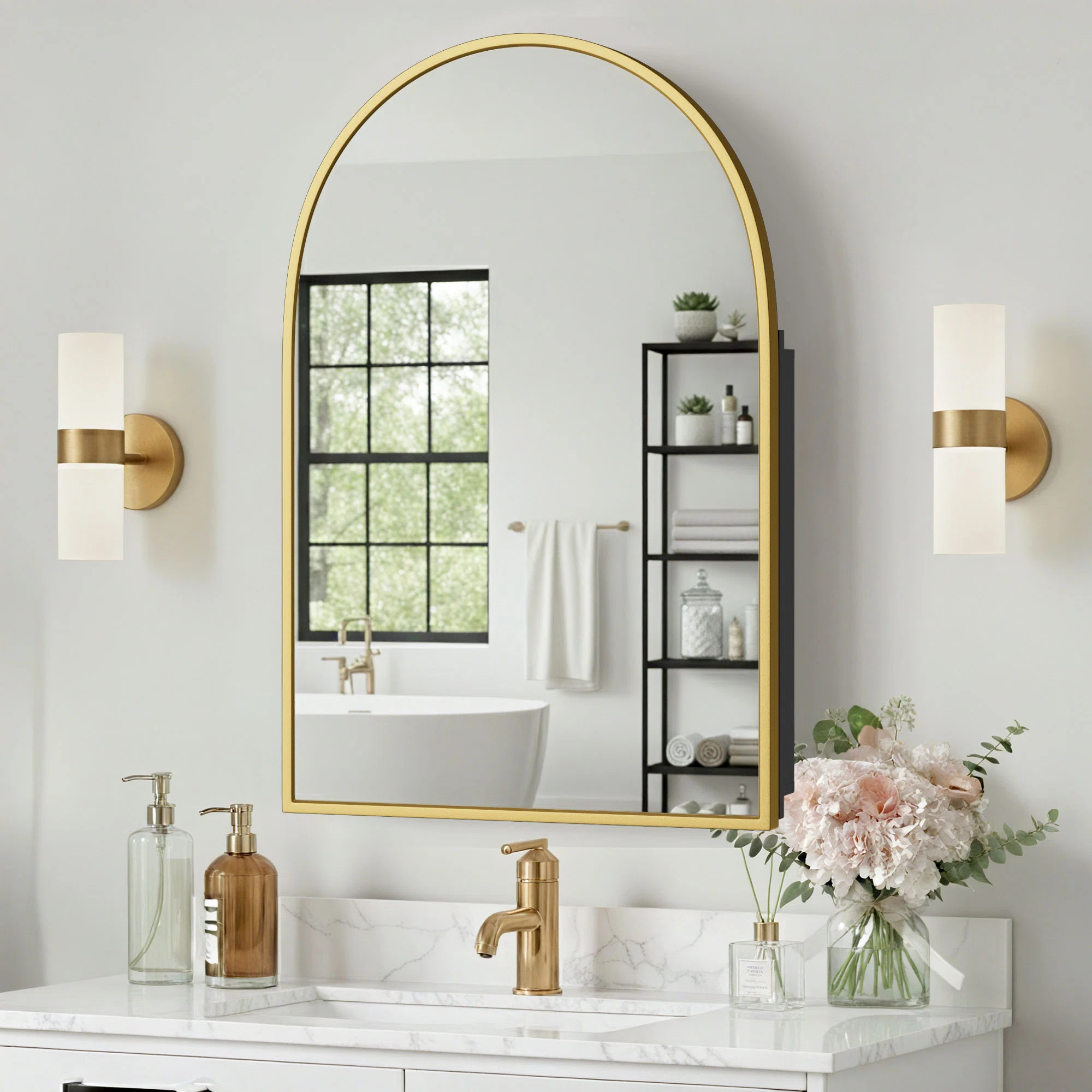 Ebern Designs Elmira 24''W 36'' H Recessed & Surface Medicine Cabinet Mirror & Reviews | Wayfair | Wayfair North America