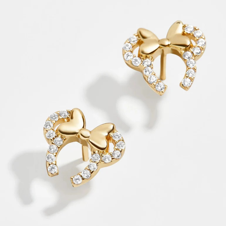 Minnie Mouse Disney 18K Gold Plated Sterling Silver Disney Earrings - | BaubleBar