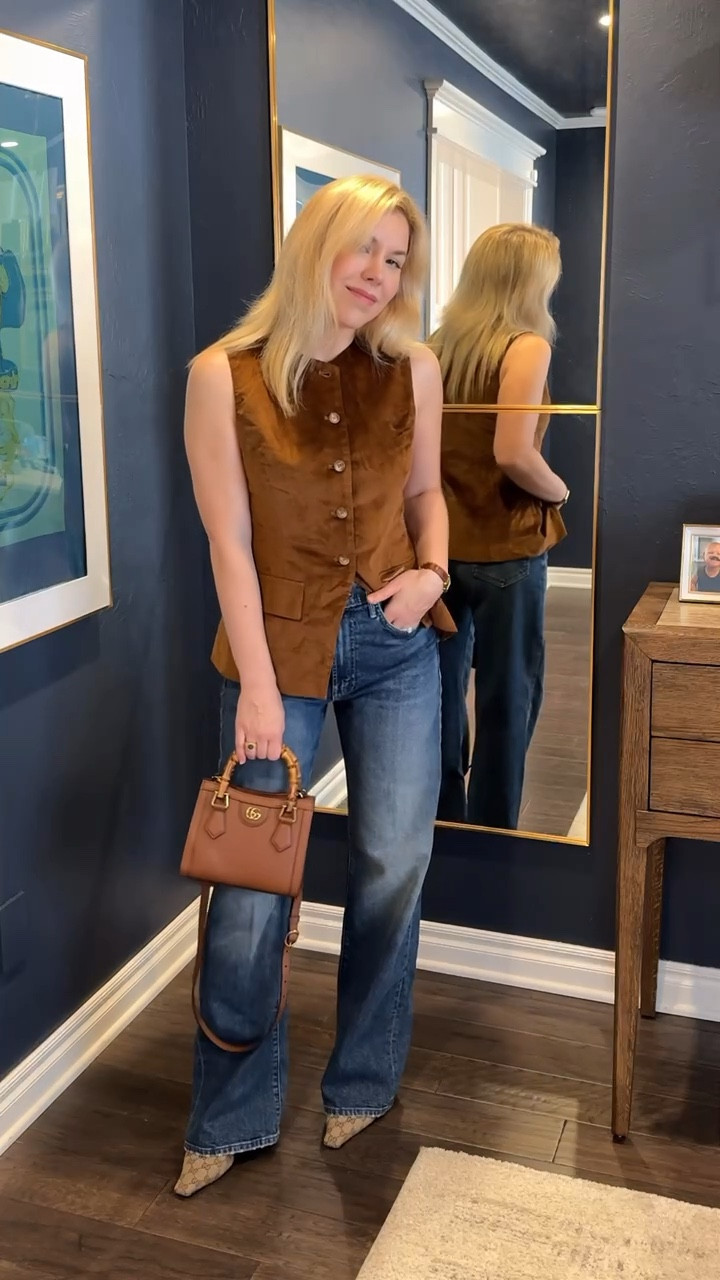 What to wear for fall when it’s still warm 🍂 
This cord vest is so cute!! Jeans fit TTS
#ltkitbag#LTKItBag #LTKStyleTip

#LTKFindsUnder100